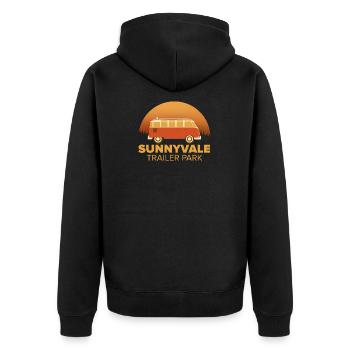 Funny design Trailer Park Sunnyvale Lovers design - Unisex Premium Organic Zip Hoodie - black - Back - Nico (187cm)