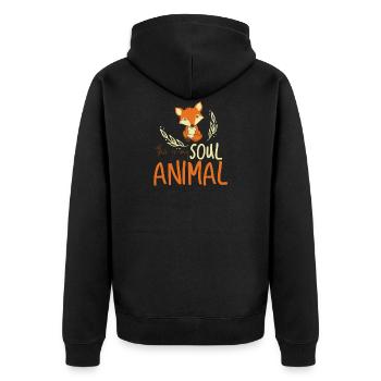 Fox Soul Animal - Veste à capuche bio Premium Unisexe - noir - Dos - Nico (187cm)