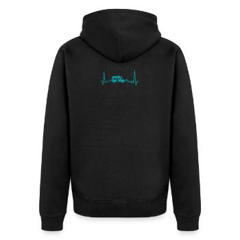 Campervan Van Camping car fréquence cardiaque de la ligne cardiaque - Veste à capuche bio Premium Unisexe - noir - Dos - Nico (187cm)