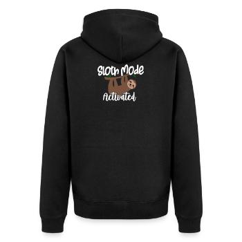 Sloth Lover Sloth Mode Aktiviert Süßes Sloth Geschenk - Unisex Premium Bio Zip Hoodie - Schwarz - Hinten - Nico (187cm)