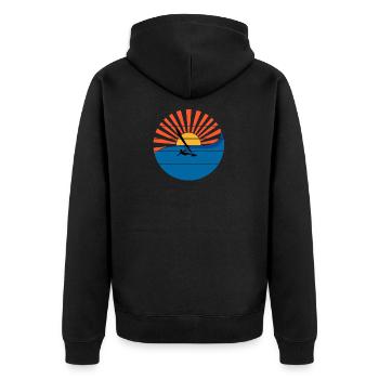 Windsurfer Sunset Windsurfing Windsurfing Gift - Unisex Premium Organic Zip Hoodie - black - Back - Nico (187cm)