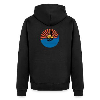 Windsurfer Sunset Windsurfing Windsurfing Gift - Unisex Premium Organic Zip Hoodie - black - Back - Nico (187cm)
