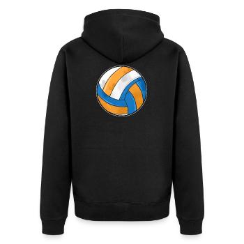 Volleyball Ball - Unisex Premium Bio Zip Hoodie - Schwarz - Hinten - Nico (187cm)