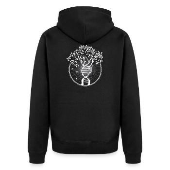 Tree gift, DNA design, Genetics design print - Unisex Premium Organic Zip Hoodie - black - Back - Nico (187cm)