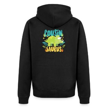 Cadeau de cousin cousin dinosaure dinosaure - Veste à capuche bio Premium Unisexe - noir - Dos - Nico (187cm)