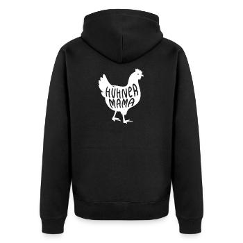 Hühner Mama Design für einen Huhn Fan - Unisex Premium Bio Zip Hoodie - Schwarz - Hinten - Nico (187cm)