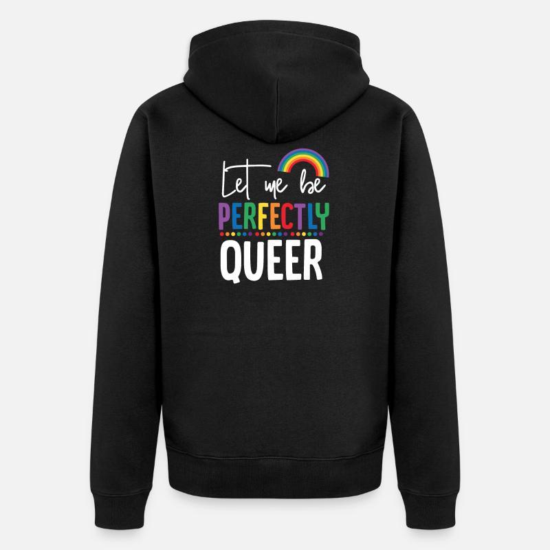 Lesbisch Lesbe Regenbogen - Unisex Premium Bio Zip Hoodie - Schwarz
