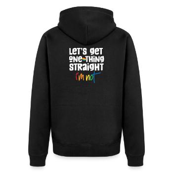 Lesbian lesbian outing - Unisex Premium Organic Zip Hoodie - black - Back - Nico (187cm)