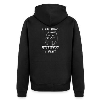 Synthétiseur de chat - Je fais ce que je veux - Veste à capuche bio Premium Unisexe - noir - Dos - Nico (187cm)