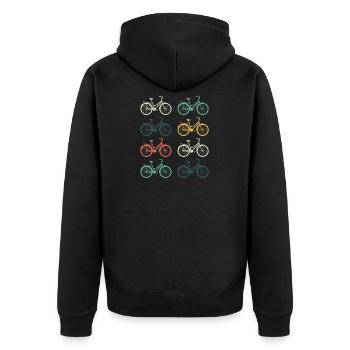 Vélos rétro - Veste à capuche bio Premium Unisexe - noir - Dos - Nico (187cm)