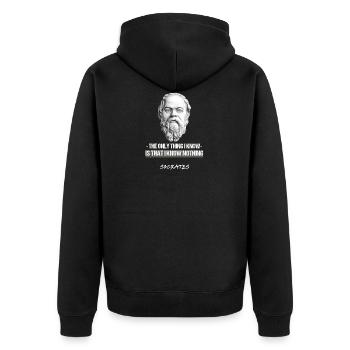 Socrate citation du philosophe grec Philosophie - Veste à capuche bio Premium Unisexe - noir - Dos - Nico (187cm)
