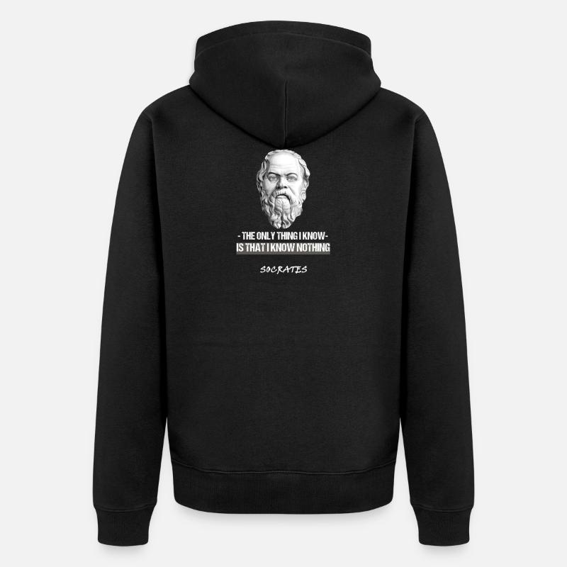 Socrate citation du philosophe grec Philosophie - Veste à capuche bio Premium Unisexe - noir