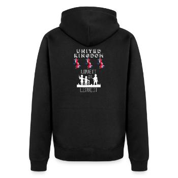 United Kingdom Love It Or Leave It Patriotic - Unisex Premium Organic Zip Hoodie - black - Back - Nico (187cm)