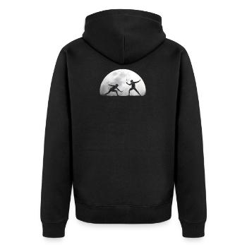 Moon fencing - Unisex Premium Organic Zip Hoodie - black - Back - Nico (187cm)