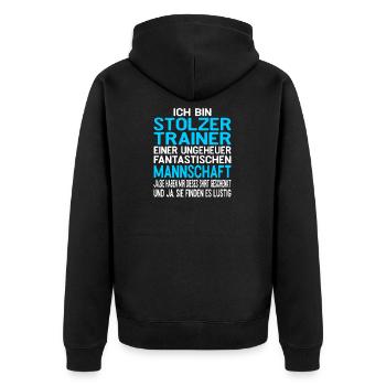 Ich Bin Stolzer Trainer Coach Mannschaft Team Spor - Unisex Premium Bio Zip Hoodie - Schwarz - Hinten - Nico (187cm)