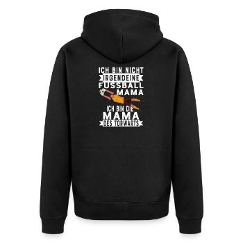 Fußball Mama Fußballspieler Mutter Torwart - Unisex Premium Bio Zip Hoodie - Schwarz - Hinten - Nico (187cm)