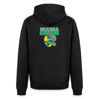 Mamasaurus Dinosaur Funny Mama Saurus - Unisex Premium Organic Zip Hoodie - black - Back - Nico (187cm)