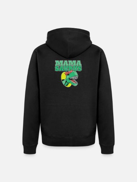 Mamasaurus Dinosaur Funny Mama Saurus - Unisex Premium Organic Zip Hoodie - black