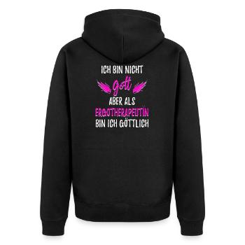 ERGOTHERAPEUTIN - Unisex Premium Bio Zip Hoodie - Schwarz - Hinten - Nico (187cm)