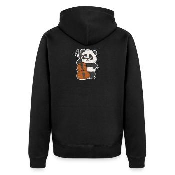 Conception de panda de violoncelle pour un violoncelliste - Veste à capuche bio Premium Unisexe - noir - Dos - Nico (187cm)
