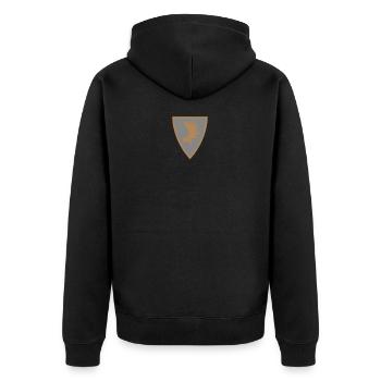 Ostpreußen Preußen Wappen Elchschaufel Heimat - Unisex Premium Bio Zip Hoodie - Schwarz - Hinten - Nico (187cm)