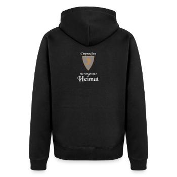 Ostpreußen Preußen Wappen Elchschaufel Heimat - Unisex Premium Bio Zip Hoodie - Schwarz - Hinten - Nico (187cm)