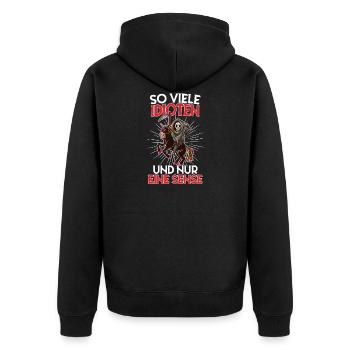 So many idiots and only one scythe of sarcasm - Unisex Premium Organic Zip Hoodie - black - Back - Nico (187cm)