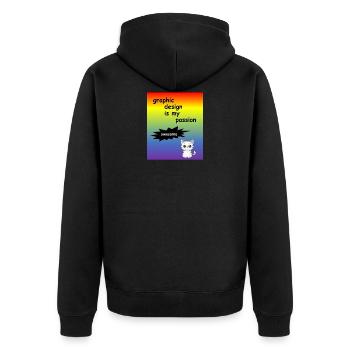 graphic design is my passion - Designer Profi - Unisex Premium Bio Zip Hoodie - Schwarz - Hinten - Nico (187cm)