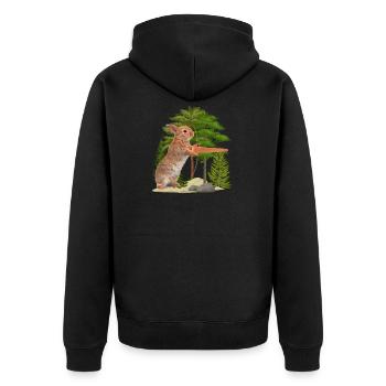 Hare hunting - Unisex Premium Organic Zip Hoodie - black - Back - Nico (187cm)