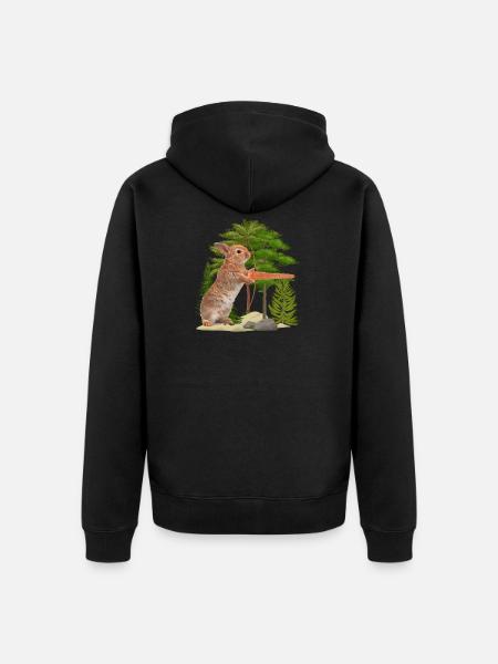 Hare hunting - Unisex Premium Organic Zip Hoodie - black