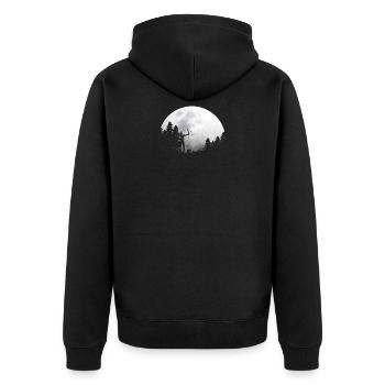 Moon bow archery - Unisex Premium Organic Zip Hoodie - black - Back - Nico (187cm)