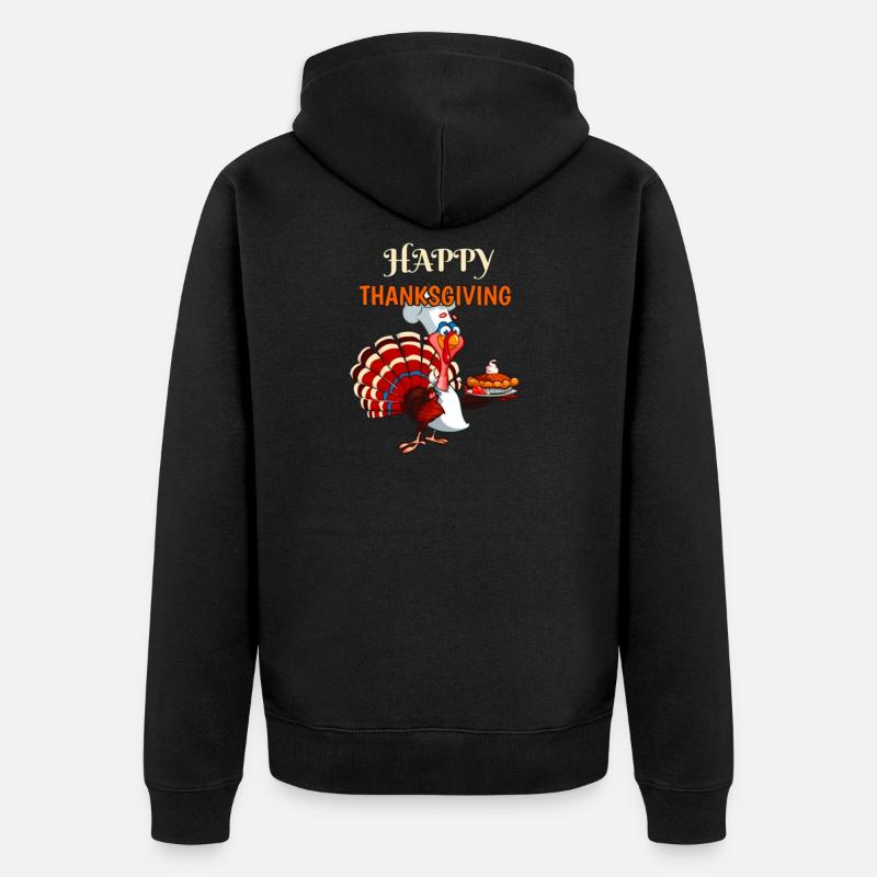 Dinde de Thanksgiving - Veste à capuche bio Premium Unisexe - noir