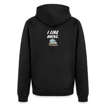 J'aime les pierres pour tous les collectionneurs de pierres géologues - Veste à capuche bio Premium Unisexe - noir - Dos - Nico (187cm)