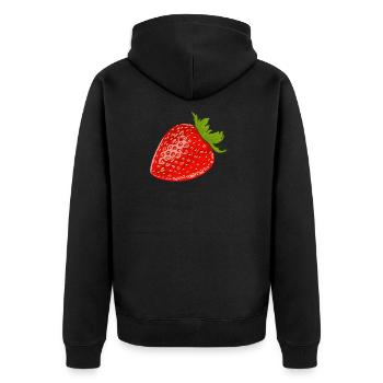 Conception de cadeaux fraises, Conception de fruits, Conception d’art - Veste à capuche bio Premium Unisexe - noir - Dos - Nico (187cm)