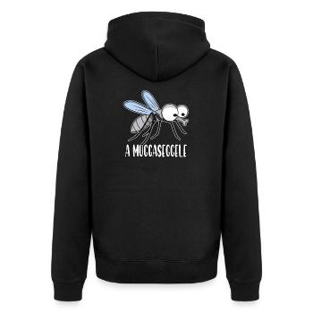 Schwäbisch Spruch Schwarzwald Schwabe Mücke - Unisex Premium Bio Zip Hoodie - Schwarz - Hinten - Nico (187cm)