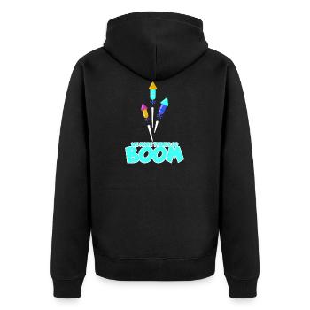 Feuerwerk Sylvster Neujahr Party - Unisex Premium Bio Zip Hoodie - Schwarz - Hinten - Nico (187cm)