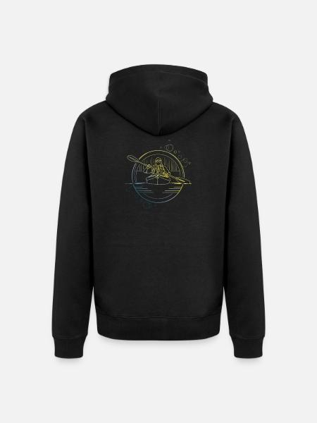 canoeing - Unisex Premium Organic Zip Hoodie - black