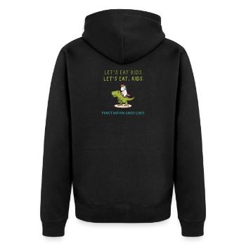 Funny Let's Eat Kids La ponctuation sauve des vies - Veste à capuche bio Premium Unisexe - noir - Dos - Nico (187cm)