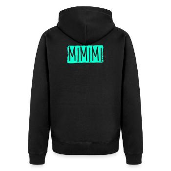 Funny sayings mimimi - Unisex Premium Organic Zip Hoodie - black - Back - Nico (187cm)