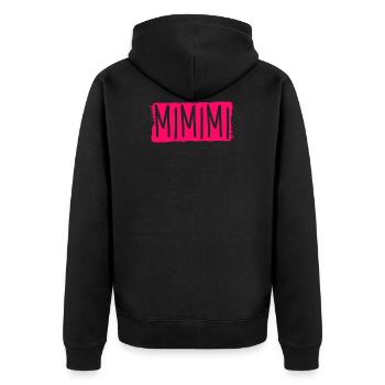 Funny sayings mimimi - Unisex Premium Organic Zip Hoodie - black - Back - Nico (187cm)