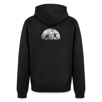 Moon fencing fencing duel - Unisex Premium Organic Zip Hoodie - black - Back - Nico (187cm)