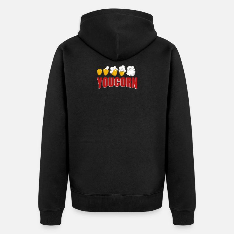 Popcorn Spruch - Unisex Premium Bio Zip Hoodie - Schwarz