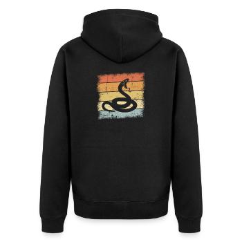 Cobra venomous snake - Unisex Premium Organic Zip Hoodie - black - Back - Nico (187cm)