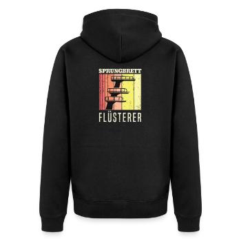 Turmspringen Wasserspringen Sprungturm - Flüsterer - Unisex Premium Bio Zip Hoodie - Schwarz - Hinten - Nico (187cm)