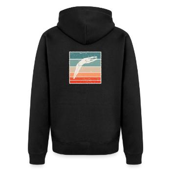 Turmspringen Wasserspringen Sprungturm Grafik - Unisex Premium Bio Zip Hoodie - Schwarz - Hinten - Nico (187cm)