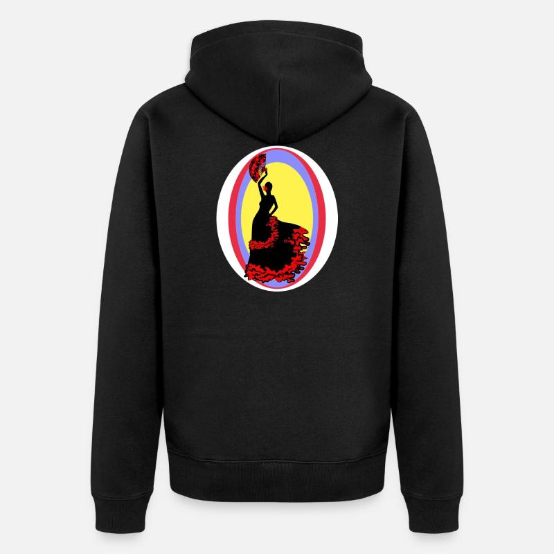 Dama Flamenca - Unisex Premium Bio Zip Hoodie - Schwarz