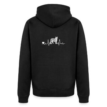 Tiger Heartbeat Shirt - Unisex Premium Bio Zip Hoodie - Schwarz - Hinten - Nico (187cm)