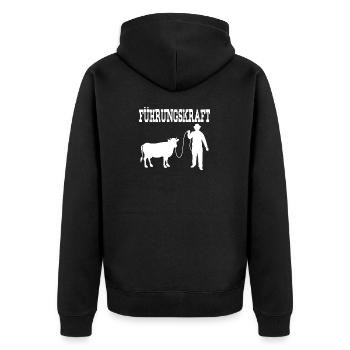 Führungskraft von Kühen Landwirte Bauern Kühe - Unisex Premium Bio Zip Hoodie - Schwarz - Hinten - Nico (187cm)