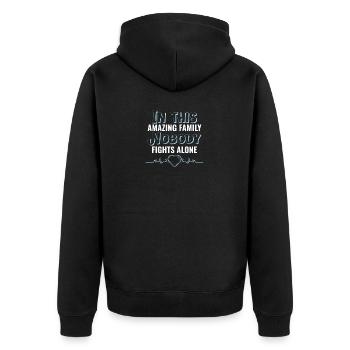 Fight against cancer Family support Tshirt - Unisex Premium Organic Zip Hoodie - black - Back - Nico (187cm)