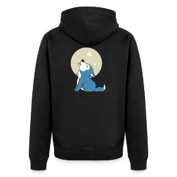 Baby wolf moon - Unisex Premium Organic Zip Hoodie - black - Back - Nico (187cm)
